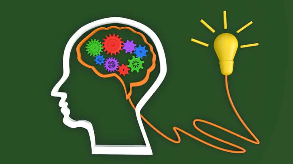 Cerveau et lampe idée innovation signe concept idée commence
