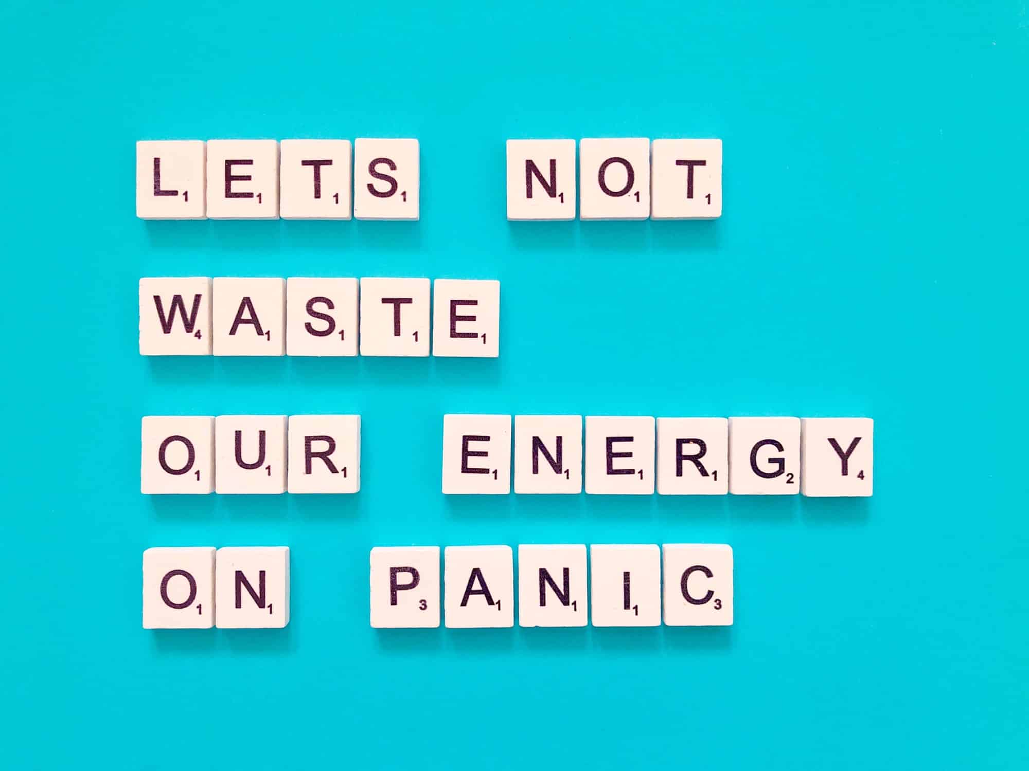 Ne gaspillons pas notre énergie à paniquer. Citation.